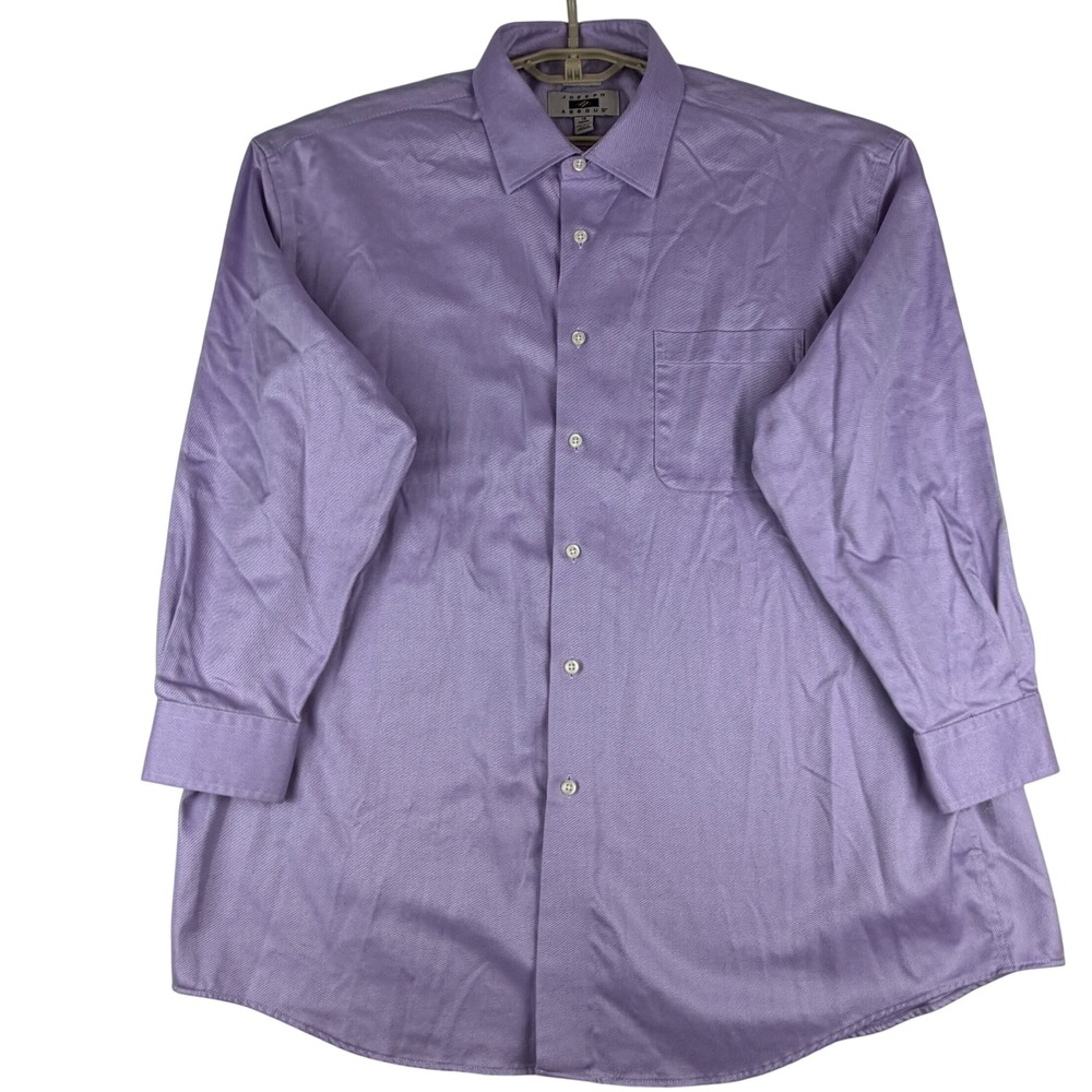 Joseph Abboud Dress Shirt Men 18 (18 32/33) Purple Micro Stripe Cotton L/S